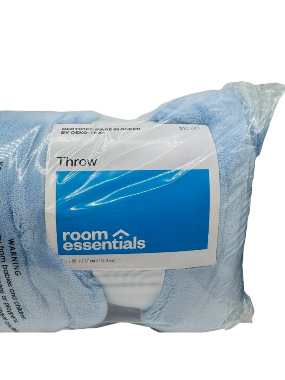 Room Essentials Blue Throw Blanket 50" X 60" Made With 100%
